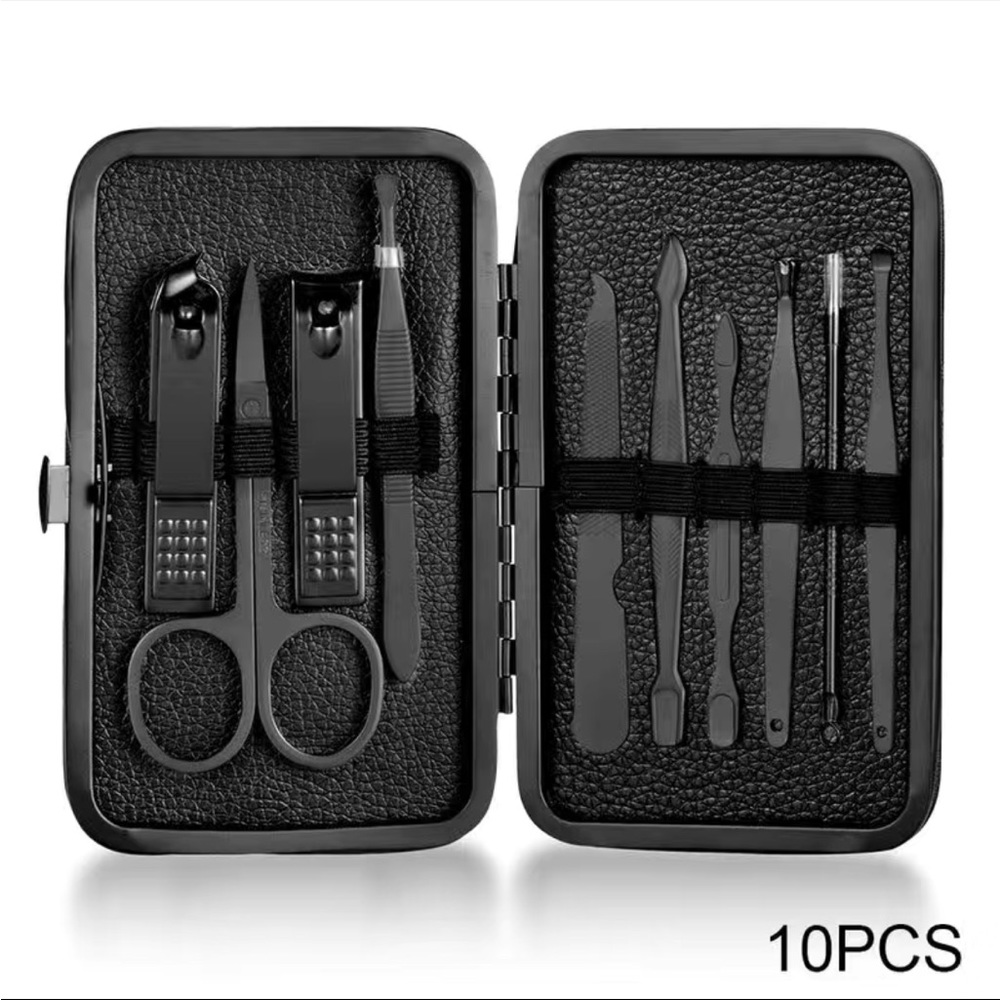 10 Piece Manicure Set - Black